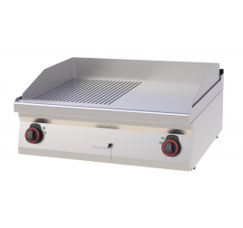 2 zónás RedFox asztali elektromos rostlap félig sima, félig bordázott, öntöttvas sütőfelülettel